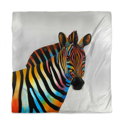 Exotic Wildlife Blue Duvet Cover - Zebra Profile Home Decor
