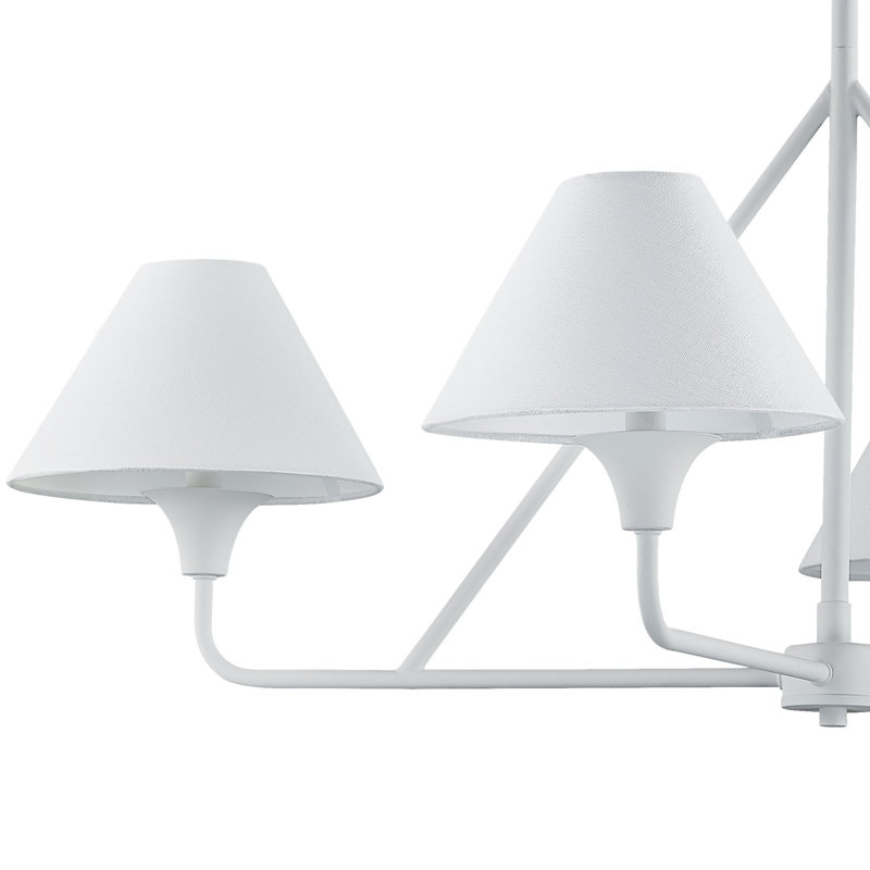 Lustre en métal 4 lumières Daisy, blanc