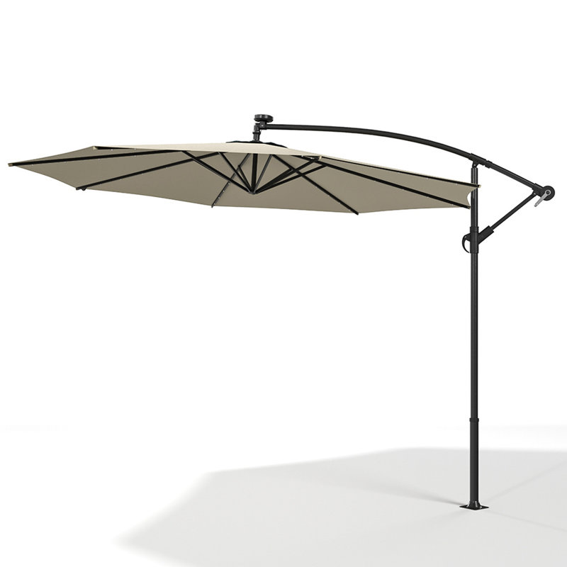 Arlo 3m Cantilever Parasol with LED Light, Beige