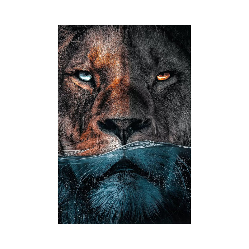 Badass Lion by Zenja Gammer - Print on Canvas, Wrapped Canvas, 66.04 cm H x 45.72 cm W x 1.91 cm D