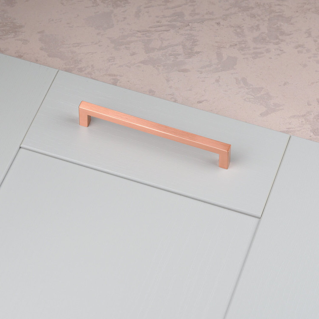 160mm Satin Copper Kitchen Cupboard Handle Square Rose Gold Cabinet Drawer Pull Wardrobe Furniture Replacement Upcycle - Image 3