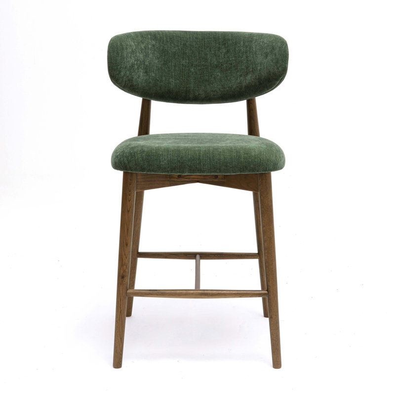 Lofland Forest Performance Textured Velvet Counter Stool, Brown, Forest Green