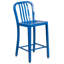 Commercial Grade Metal Indoor-Outdoor Stool with Vertical Slat Back-1056393362-1056393367