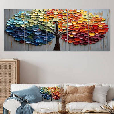 Ensemble de 5 décorations murales multicolores