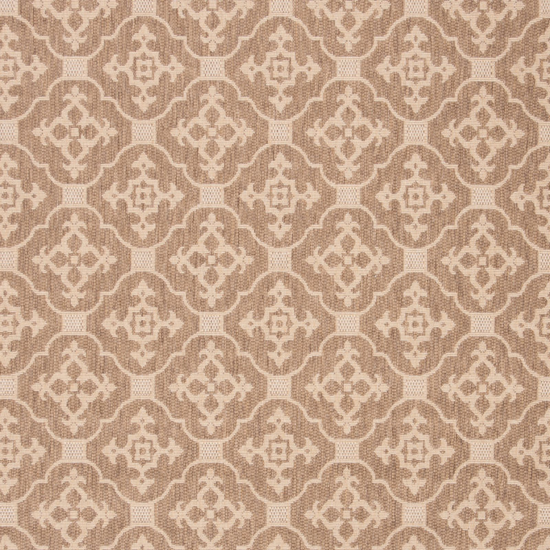 Aengus Geometric Brown/Creme Indoor/Outdoor Area Rug, Rectangle 5'3" x 7'7"