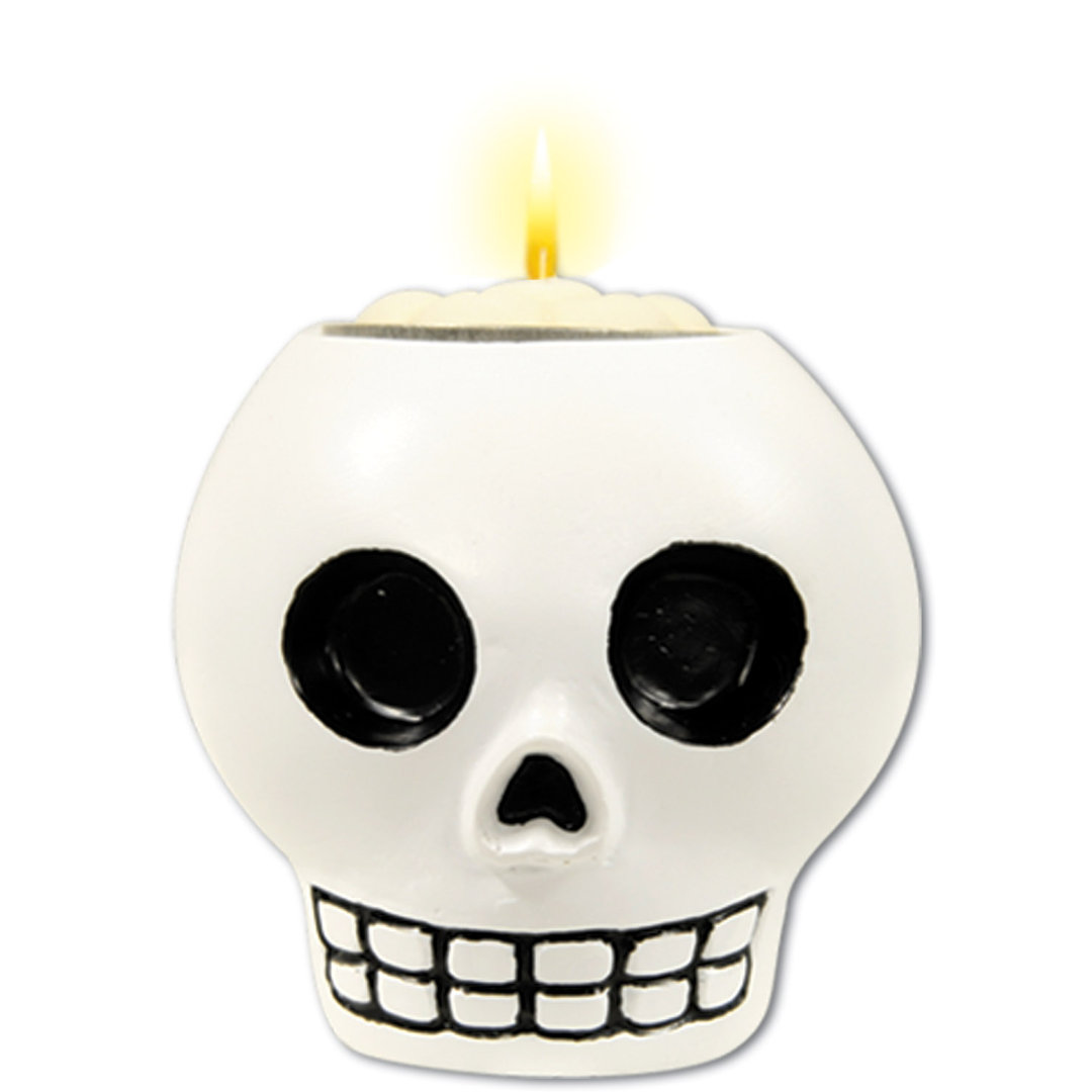 Day Of The Dead 2.63'' H Stone Tabletop Tealight Holder (Set of 4) The Holiday Aisle®