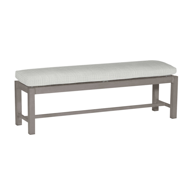 Club Picnic Bench, Oyster, No Welt, Verona Silver Sunbrella®