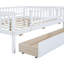 Lit de jour double avec deux tiroirs, cadre de lit double en bois pour enfants avec rangement et rails, aucun sommier nécessaire, assemblage facile (blanc)-668138745-668138750