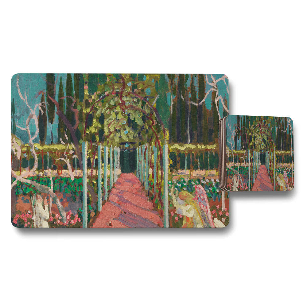 Impressionist Garden Pathway Placemats And Coasters Set