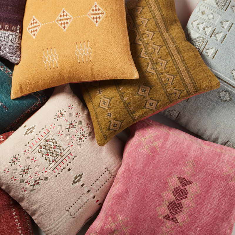 Váci Embroidered Throw Pillow, Polyester