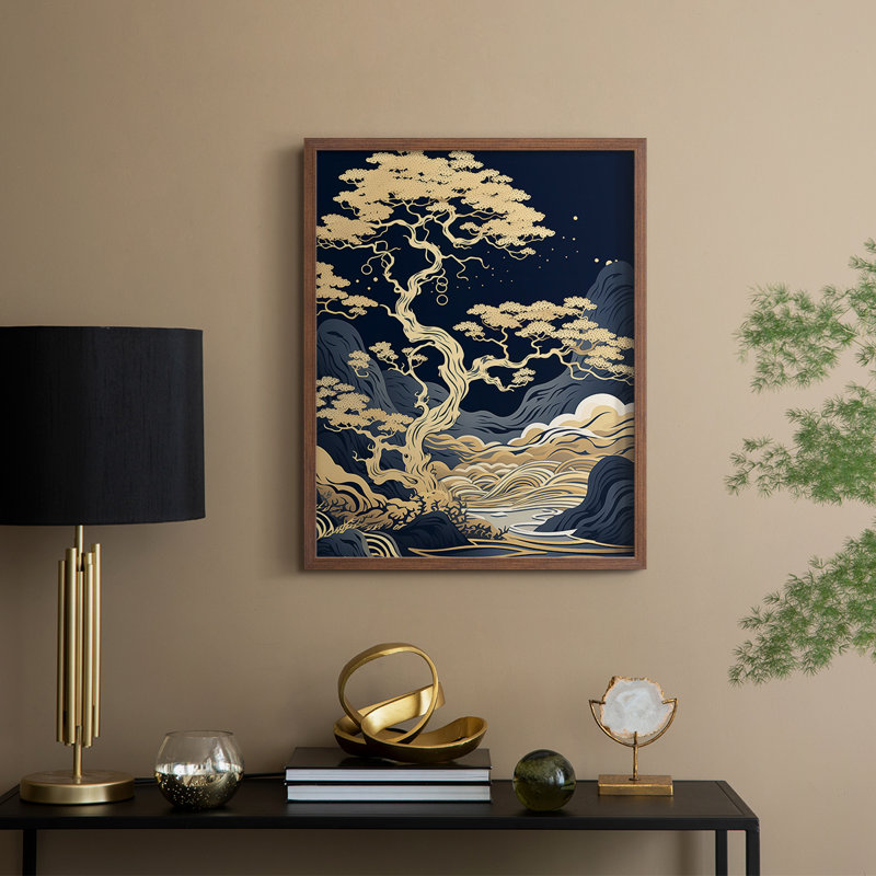 LANDSCAPES Series CC III - Reproduction encadrée de qualité supérieure - Prêt à être accroché - Aucun clou requis, Noyer