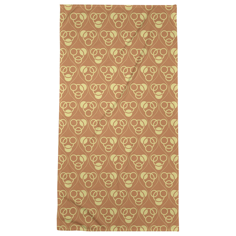 Serviette de plage à motif de cercles et de vagues Classic, Orange/jaune