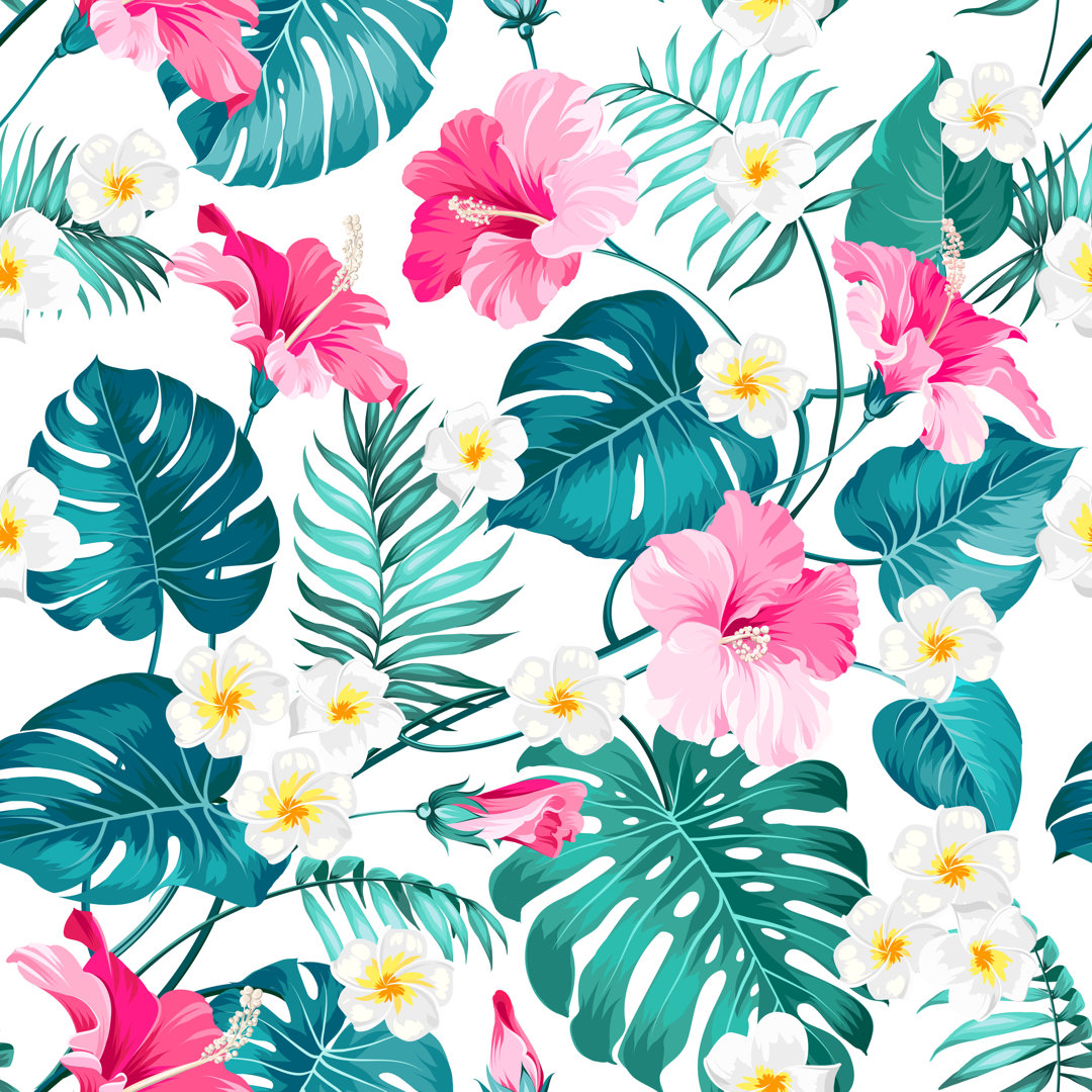 Trae Seamless Tropical Flower von Kotkoa - Druck