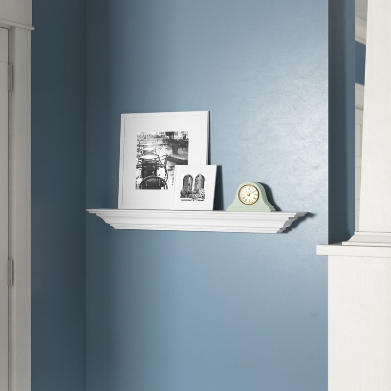 Maffei Trapezoid Floating Shelf, White, 3.25'' H x 48" W x 5.25'' D