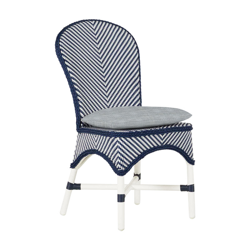 Savoy Chair, No Welt, Rollo Silver, Chalk/White/Navy