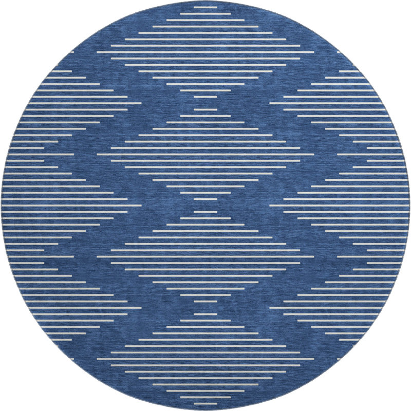 Premium Machine Washable Colmenero AMF1016 Geometric Rug, Round 8'