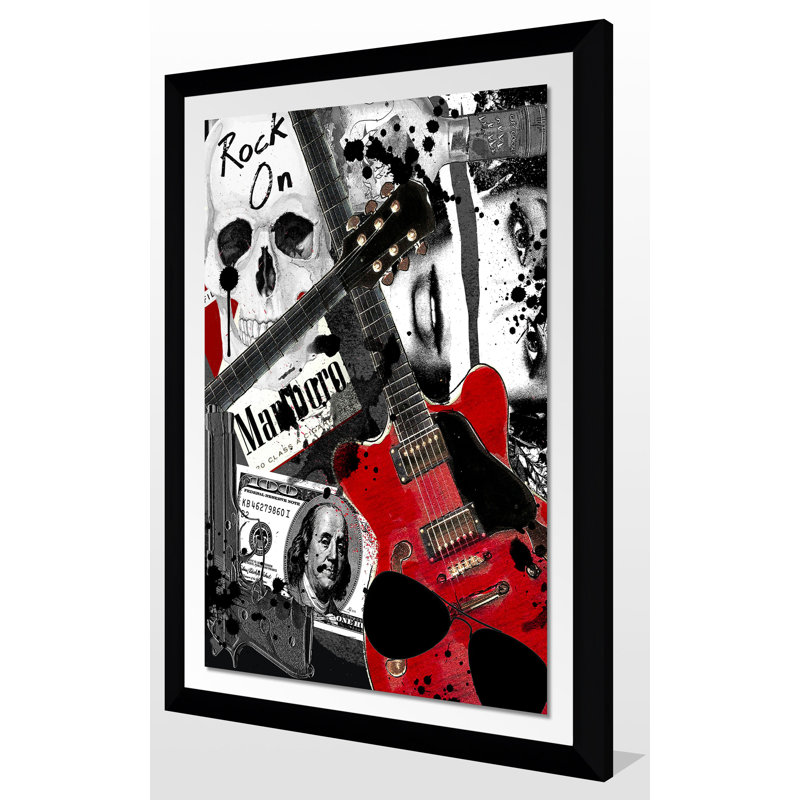 « rock on », impression encadrée, H 27,5 po x l 21,5 po x P 0,75 po