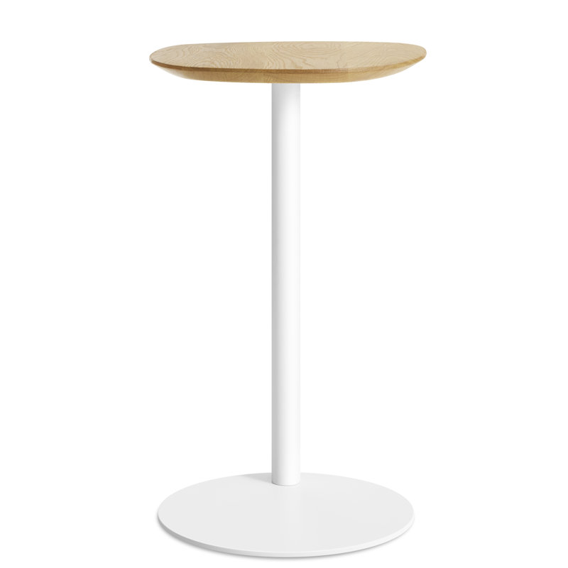 Swole Solid Wood End Table, White Oak/White, 25" H x 20" W x 15" D