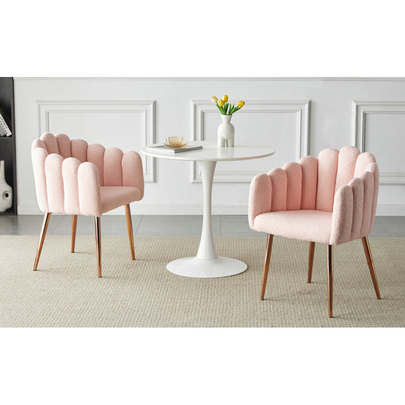 Fairmont Park Pink Armchair Upholstered Furry Living Room and