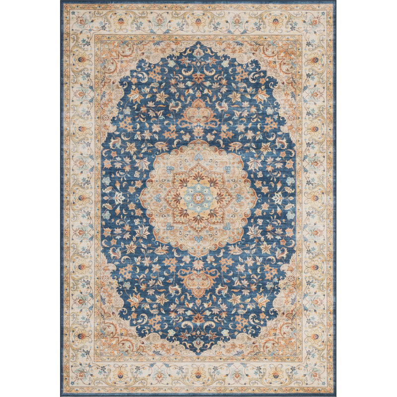 Eaglin 1703112E20754595A151202F911F8DD7 Navy Area Rug, 118" x 167"