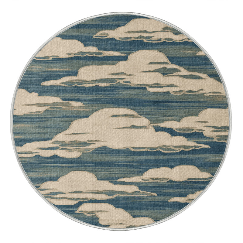  Tapis hawaïen lavable Cloud Formations, Rond 8 pi