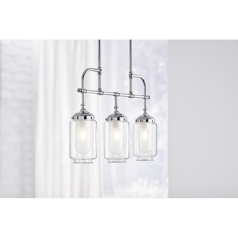 Artifacts 3 - Light Unique Square/Rectangle Chandelier, Polished Nickel