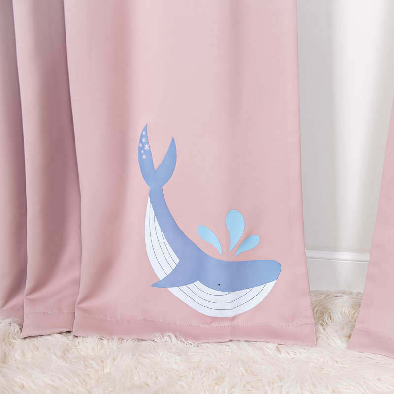Panneau de rideau simple occultant et isolant avec œillets Miki, Rose