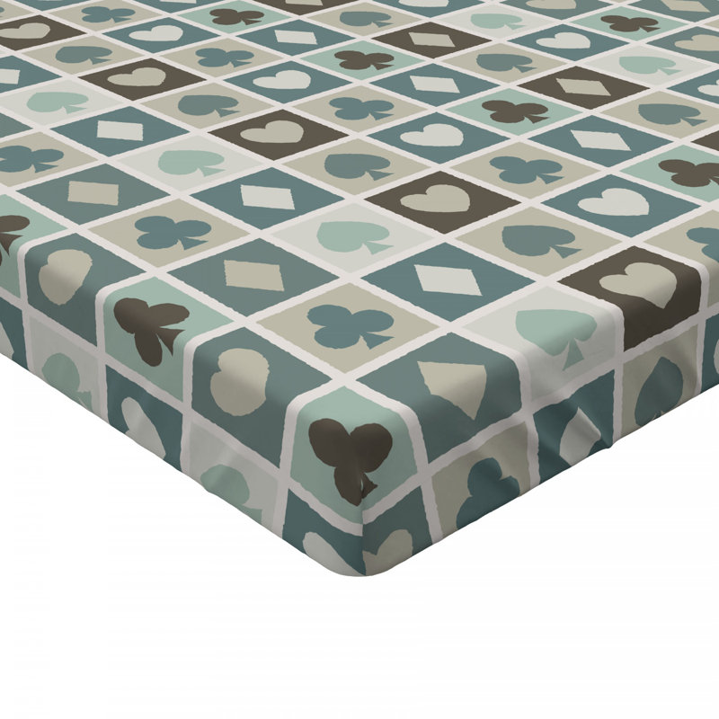 Microfiber Geometric Fitted Sheet, Twin Fitted Sheet