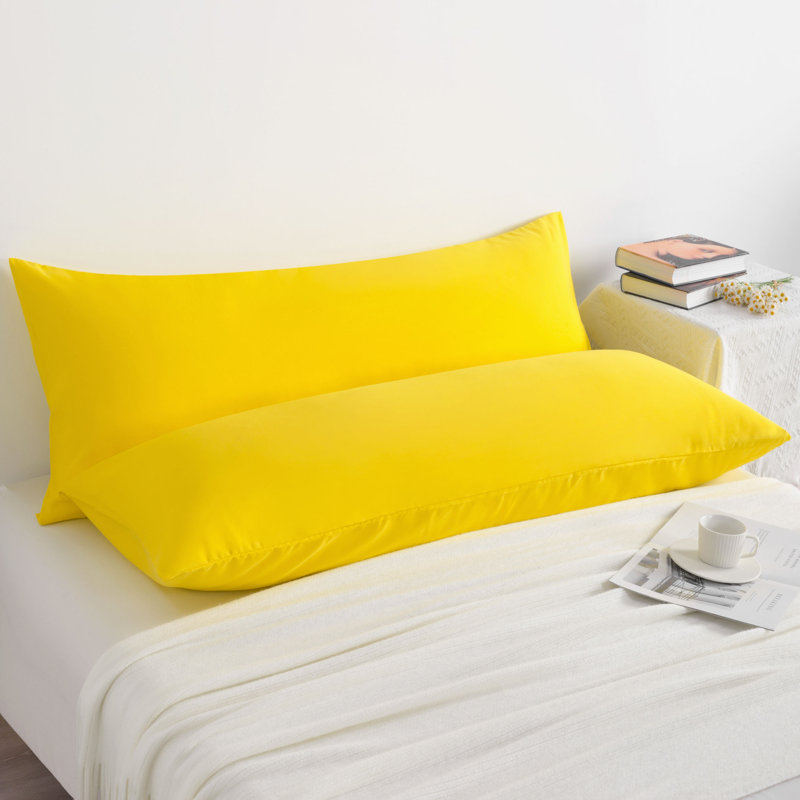 2PC Hypoallergenic Microfiber body pillowcase, Yellow