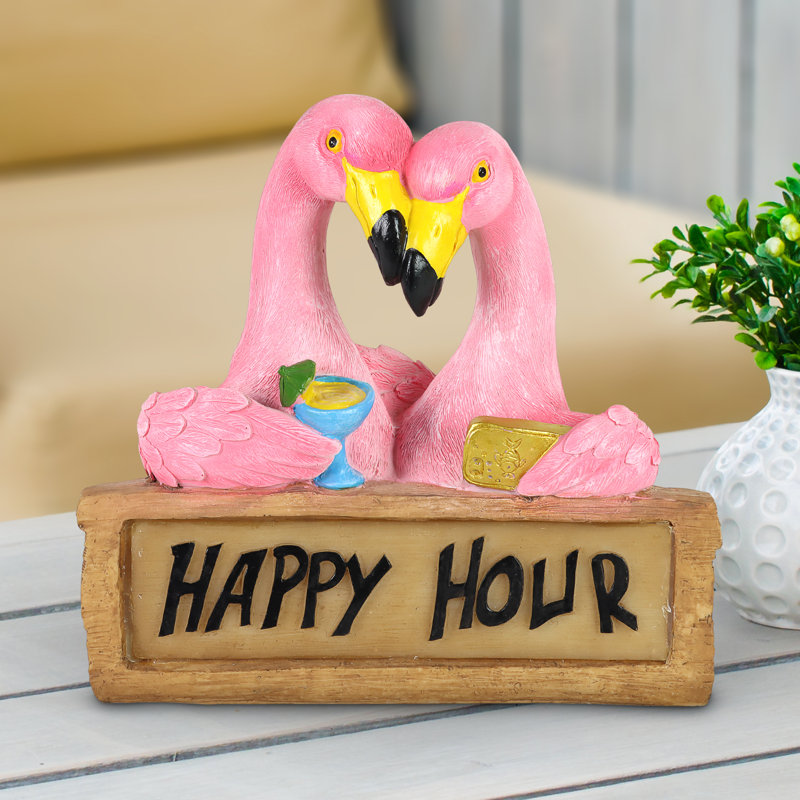 Panneau solaire flamants roses Happy Hour Exhart, 10 po