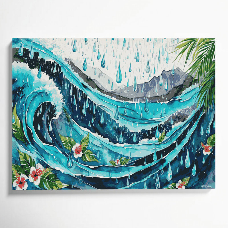 Art mural sur toile hawaïenne, H 12 po x l 18 po