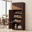 Armoire de rangement haute autoportante de 71 pouces de hauteur avec portes et tablettes, tablettes réglables, bois de catégorie E1, noyer pour garde-manger, armoires de garde-manger pour rangement, armoire