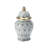 Traditional Stoneware Ceramic Jar with Ornate Lid - Handcrafted Decorative Accent with Classic Motif and Elegant Detailing-86741844