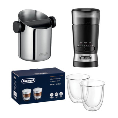 Knock Box, Grinder & Cappuccino Glasses