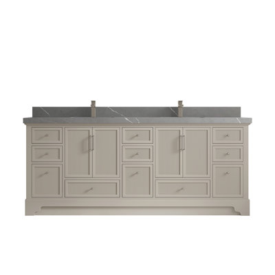 Alys 84 Double Bathroom Vanity with Top (Knobs Option)