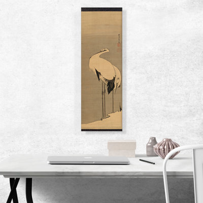 Deux grues par Jakuchu Ito, reproduction d'art sur toile tendue