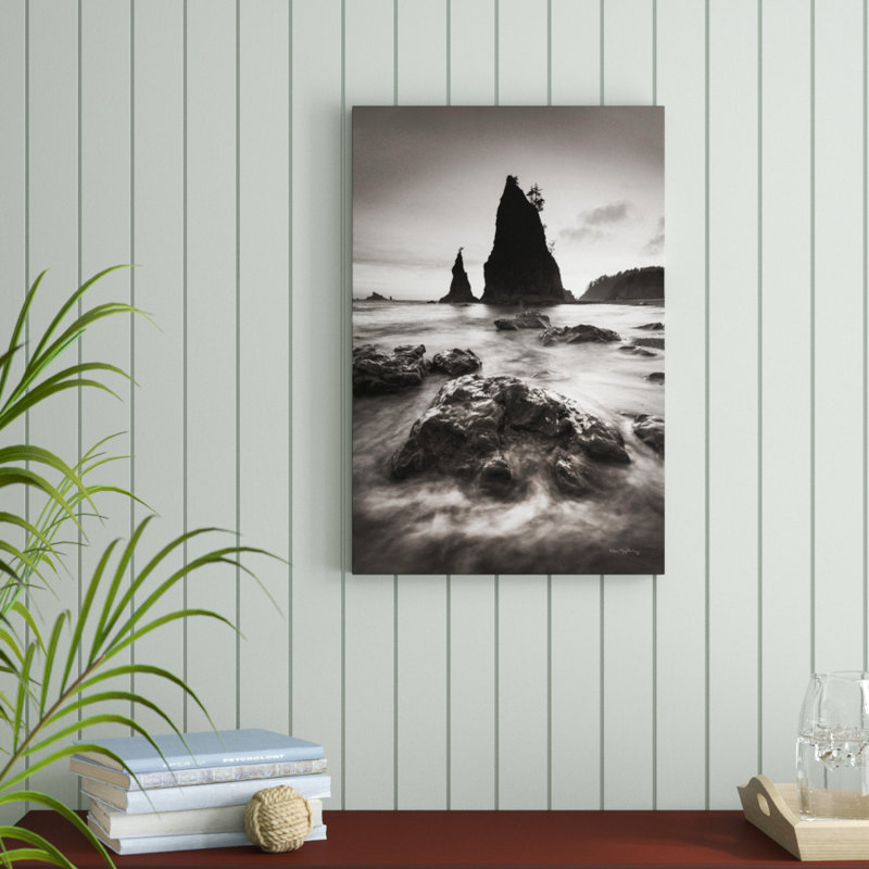 Split Rock Rialto Beach by Alan Majchrowicz - No Frame Print on Canvas, 76cm H x 51cm W x 3.8cm D