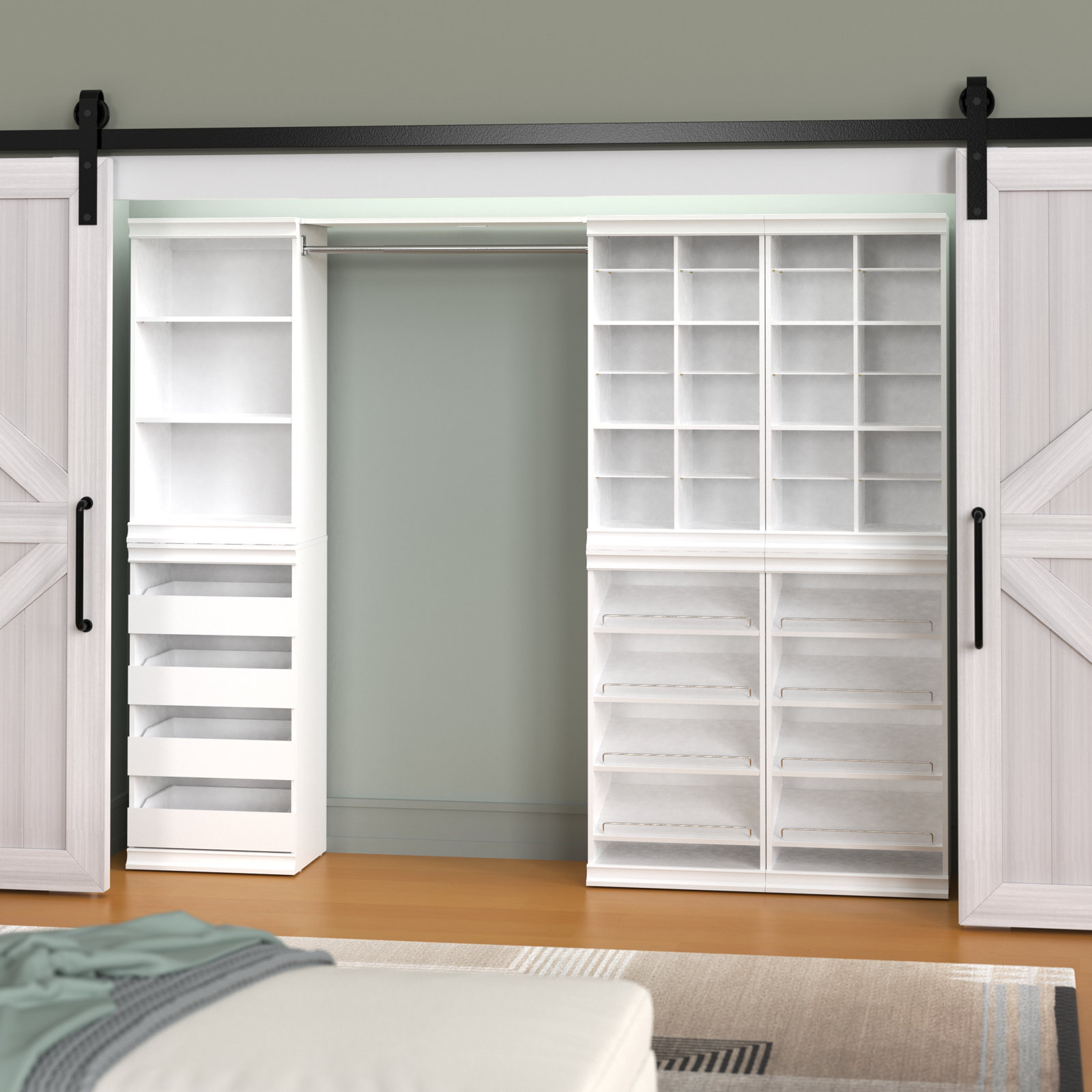 Modular Storage Closet System Starter Kit, White