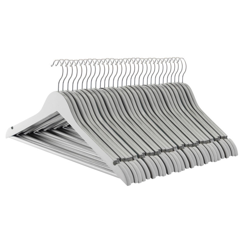 Harbour Housewares - Strong Wooden Clothes Hangers, Grey