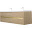 Meuble-lavabo mural 72 po avec lavabo, comptoir en résine de pierre et tiroirs à fermeture en douceur pour un rangement élégant-116332389