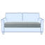 Housse extensible pour causeuse à coussins carrés / rectangulaires extensible-40420040
