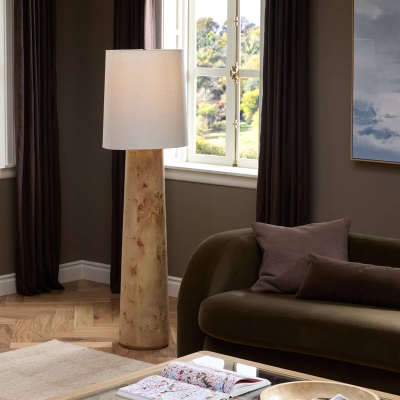 Daxton Floor Lamp, Light Mappa Burl