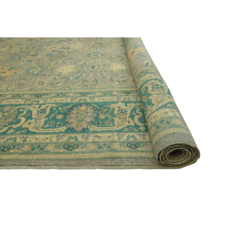 Handmade Ankara Alexandr Rug -  Grey - Green , 8'0" x 10'1"