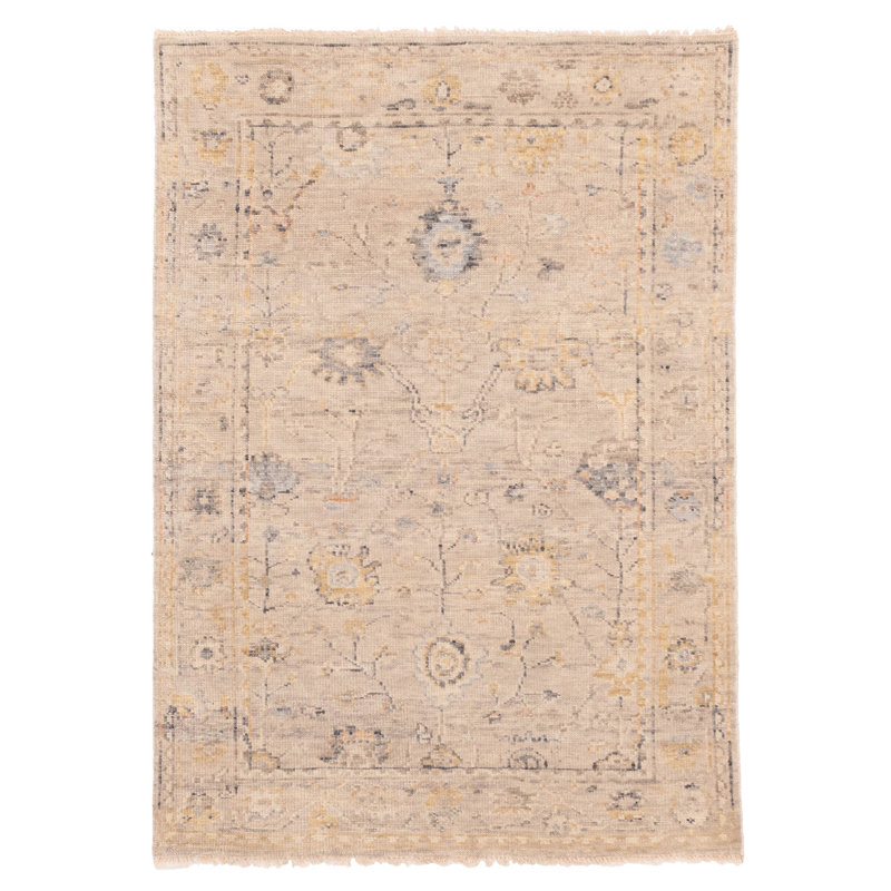 Tapis moderne gris Oushak 4 pi 0 po x 5 pi 8 po