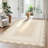 Modern Neutral Non Slip Washable Rugs, Contemporary Border Print Pattern Foldable Soft Carpet, Low Pile Floor Mat-1703409103