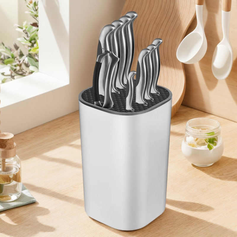 2 in 1 Universal Square Knife Holder, White
