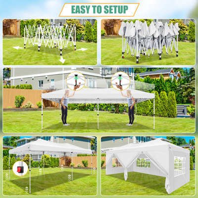 Cobizi 236'' W x 118'' D Pop up Canopy with 6 Removable Sidewalls, Outdoor Canopy Waterproof Commercial Tents
