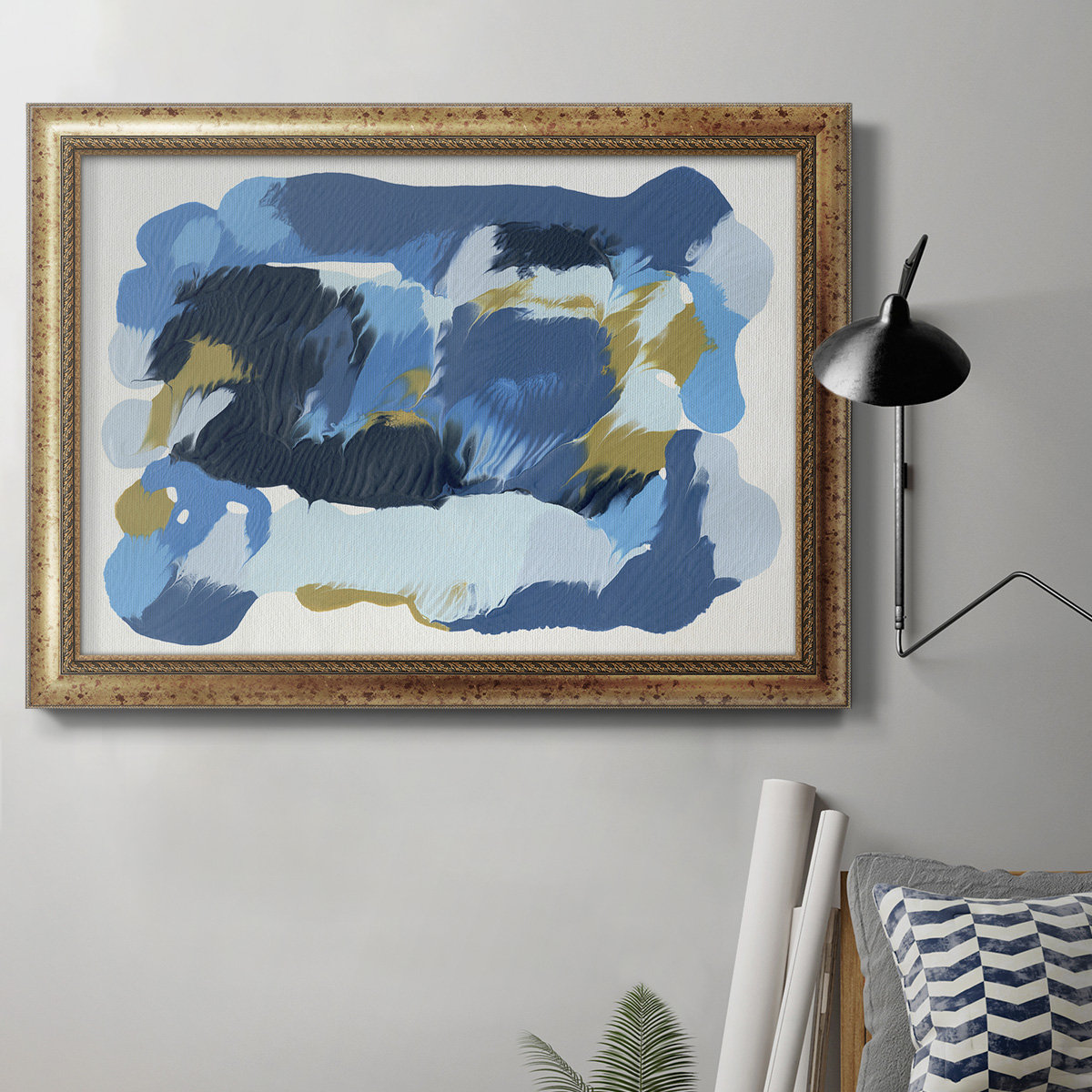 Red Barrel Studio Blue Overture II Premium Framed Canvas- Ready To Hang ...