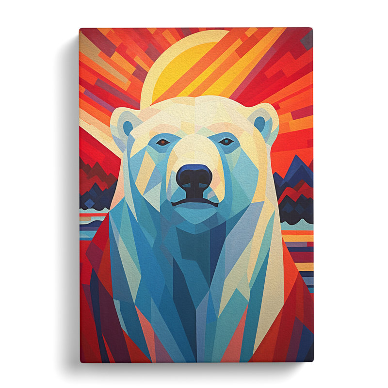 Polar Bear Constructivism No.3 - No Frame Print, 60cm H x 40cm W x 3cm D