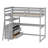 Ertis Twin 2 Drawer Solid Wood Loft Bed with Built-in-Desk by Harriet Bee-1170748845